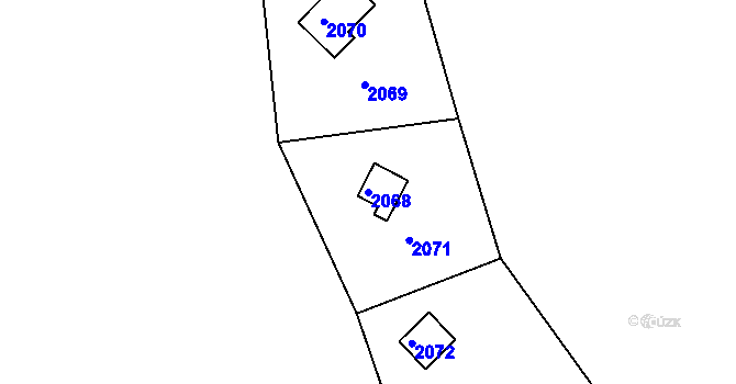 Parcela st. 2068 v KÚ Ochoz u Brna, Katastrální mapa