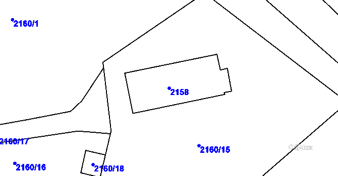 Parcela st. 2158 v KÚ Ochoz u Brna, Katastrální mapa
