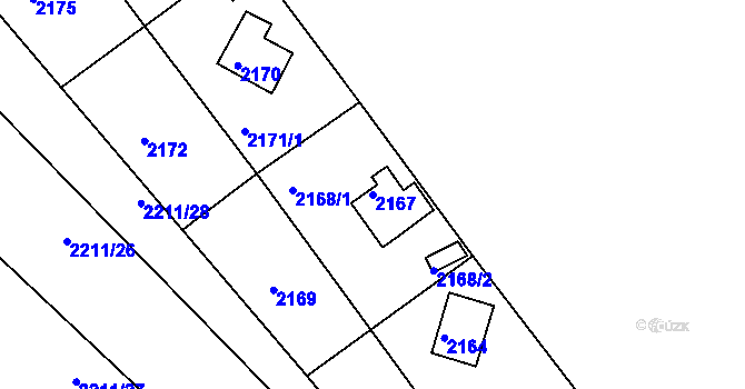 Parcela st. 2167 v KÚ Ochoz u Brna, Katastrální mapa