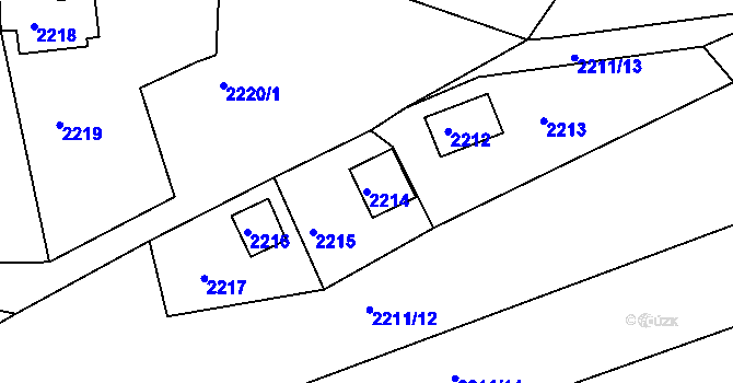 Parcela st. 2214 v KÚ Ochoz u Brna, Katastrální mapa