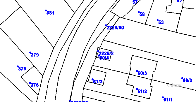 Parcela st. 2229/2 v KÚ Ochoz u Brna, Katastrální mapa