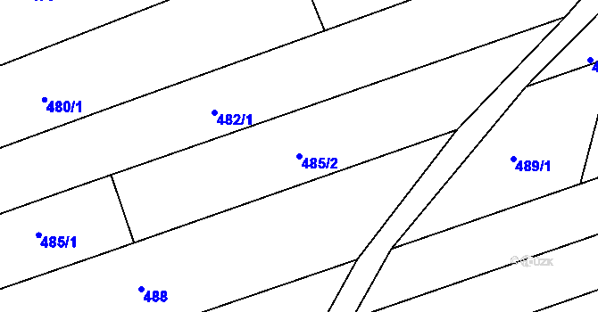 Parcela st. 485/2 v KÚ Ochoz u Brna, Katastrální mapa