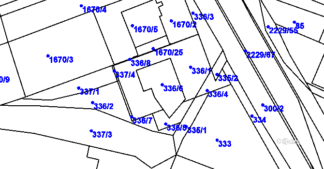 Parcela st. 336/6 v KÚ Ochoz u Brna, Katastrální mapa