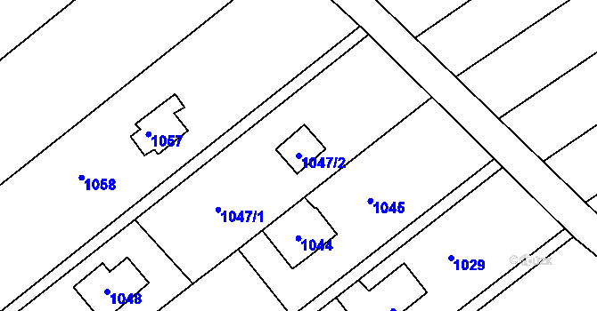 Parcela st. 1047/2 v KÚ Ochoz u Brna, Katastrální mapa