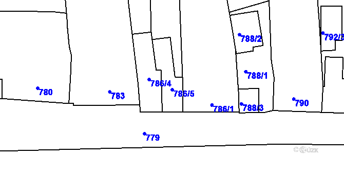 Parcela st. 786/5 v KÚ Ochoz u Brna, Katastrální mapa