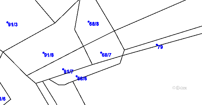 Parcela st. 68/7 v KÚ Ochoz u Tišnova, Katastrální mapa