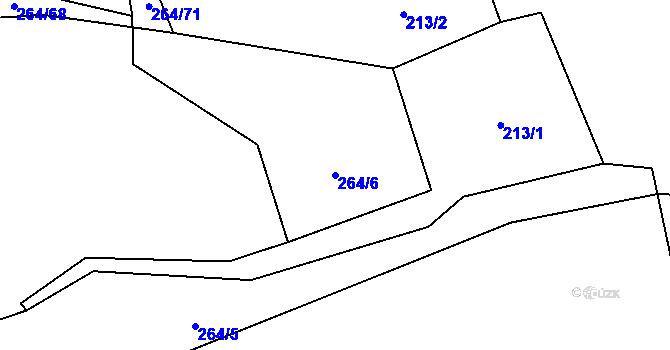 Parcela st. 264/6 v KÚ Ochoz u Tišnova, Katastrální mapa