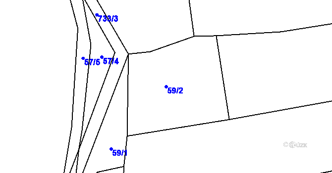 Parcela st. 59/2 v KÚ Ochoz u Tišnova, Katastrální mapa
