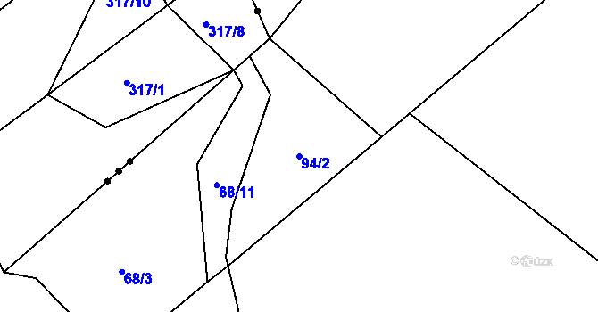 Parcela st. 94/2 v KÚ Ochoz u Tišnova, Katastrální mapa