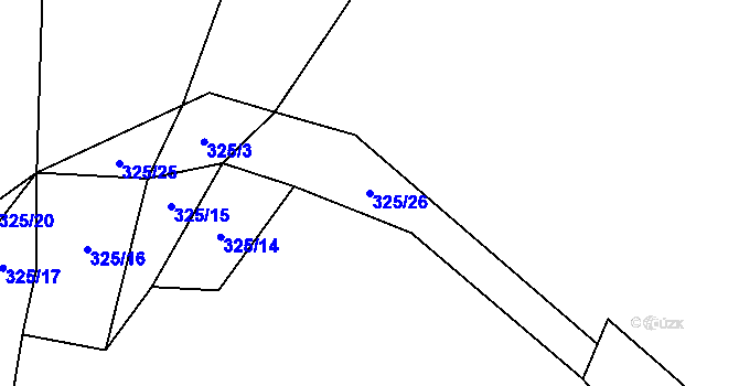 Parcela st. 325/26 v KÚ Ochoz u Tišnova, Katastrální mapa