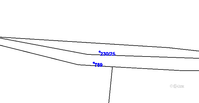 Parcela st. 230/25 v KÚ Obora v Podbezdězí, Katastrální mapa
