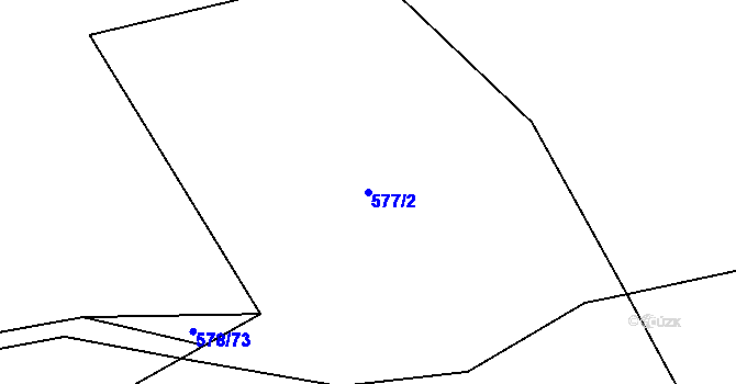 Parcela st. 577/2 v KÚ Okna v Podbezdězí, Katastrální mapa