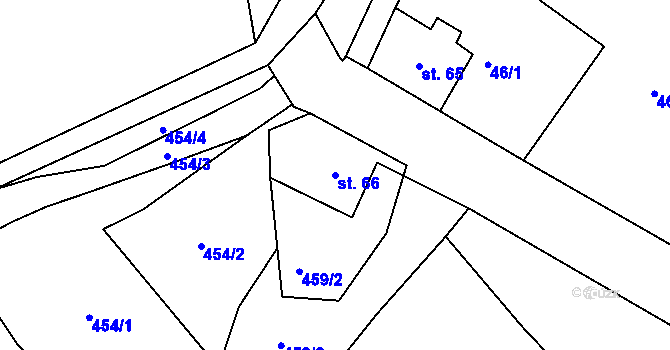 Parcela st. 66 v KÚ Kotvina, Katastrální mapa