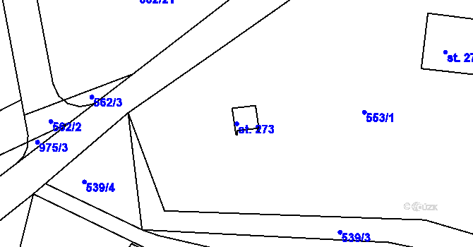 Parcela st. 273 v KÚ Okounov, Katastrální mapa