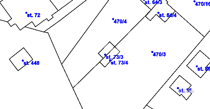 Parcela st. 73/3 v KÚ Jesenice u Chebu, Katastrální mapa