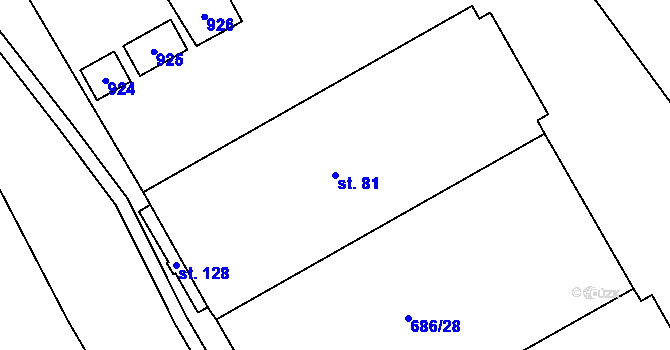 Parcela st. 81 v KÚ Jesenice u Chebu, Katastrální mapa