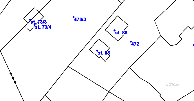 Parcela st. 85 v KÚ Jesenice u Chebu, Katastrální mapa
