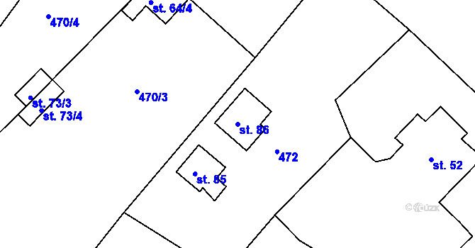 Parcela st. 86 v KÚ Jesenice u Chebu, Katastrální mapa