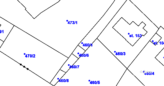 Parcela st. 460/1 v KÚ Jesenice u Chebu, Katastrální mapa