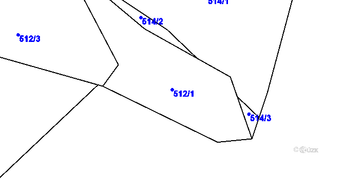 Parcela st. 512/1 v KÚ Jesenice u Chebu, Katastrální mapa