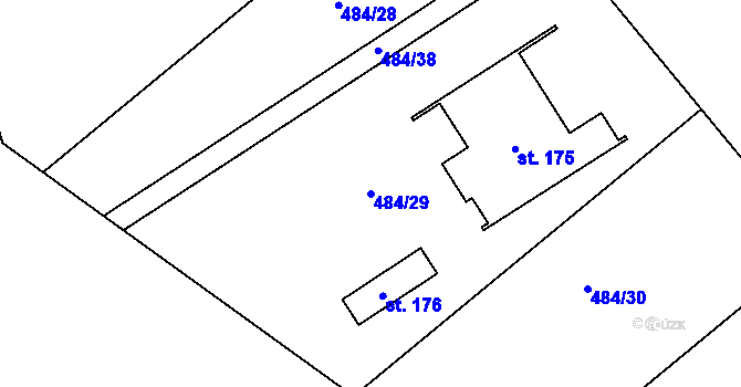 Parcela st. 484/29 v KÚ Jesenice u Chebu, Katastrální mapa