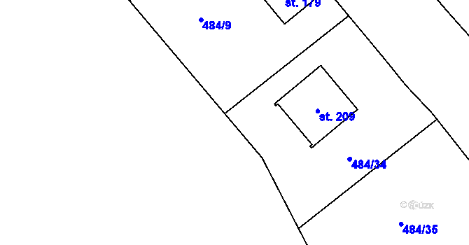 Parcela st. 484/41 v KÚ Jesenice u Chebu, Katastrální mapa