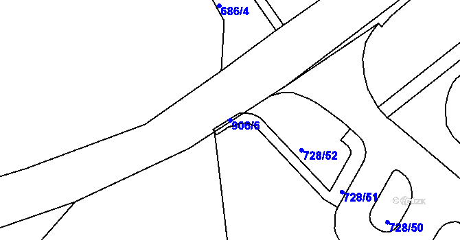 Parcela st. 906/6 v KÚ Jesenice u Chebu, Katastrální mapa