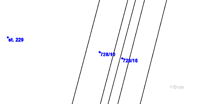Parcela st. 728/10 v KÚ Jesenice u Chebu, Katastrální mapa