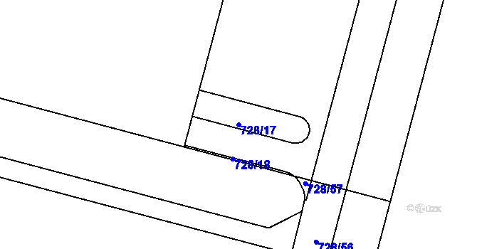 Parcela st. 728/17 v KÚ Jesenice u Chebu, Katastrální mapa