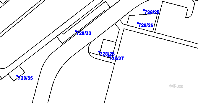 Parcela st. 728/28 v KÚ Jesenice u Chebu, Katastrální mapa