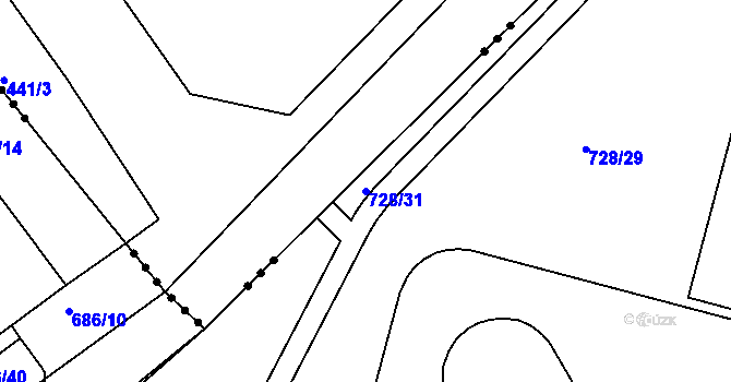 Parcela st. 728/31 v KÚ Jesenice u Chebu, Katastrální mapa