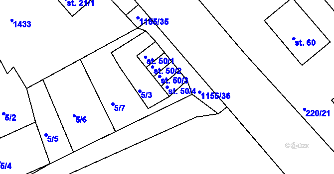 Parcela st. 50/4 v KÚ Okrouhlá u Chebu, Katastrální mapa
