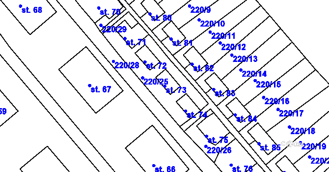 Parcela st. 73 v KÚ Okrouhlá u Chebu, Katastrální mapa
