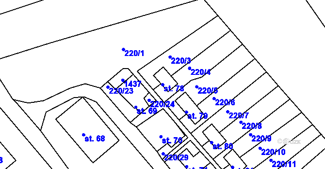 Parcela st. 78 v KÚ Okrouhlá u Chebu, Katastrální mapa