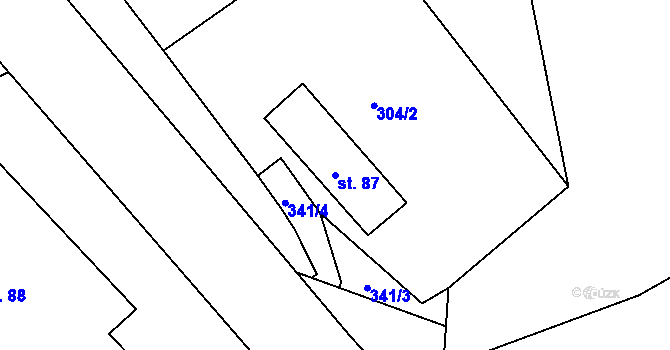 Parcela st. 87 v KÚ Okrouhlá u Chebu, Katastrální mapa