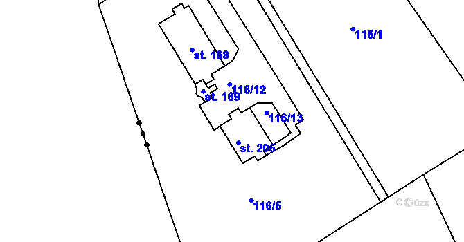 Parcela st. 114 v KÚ Okrouhlá u Chebu, Katastrální mapa