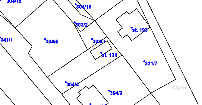 Parcela st. 131 v KÚ Okrouhlá u Chebu, Katastrální mapa