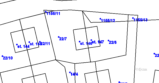 Parcela st. 146 v KÚ Okrouhlá u Chebu, Katastrální mapa