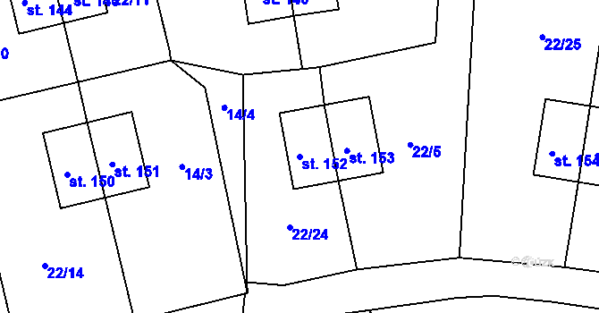 Parcela st. 152 v KÚ Okrouhlá u Chebu, Katastrální mapa