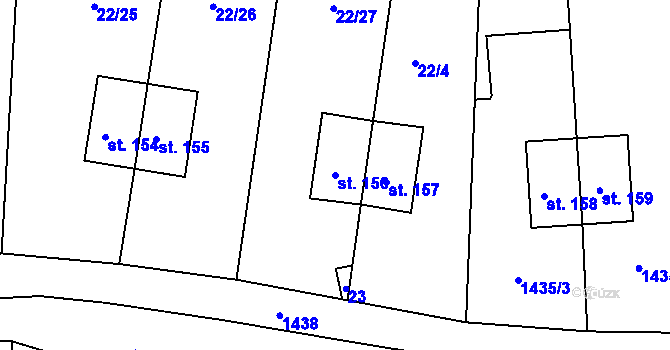 Parcela st. 156 v KÚ Okrouhlá u Chebu, Katastrální mapa