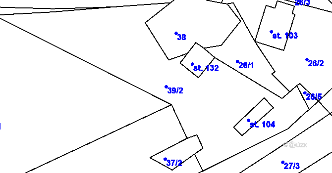 Parcela st. 39/2 v KÚ Okrouhlá u Chebu, Katastrální mapa