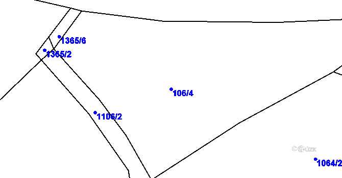 Parcela st. 106/4 v KÚ Okrouhlá u Chebu, Katastrální mapa