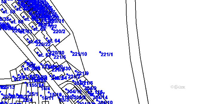 Parcela st. 221/1 v KÚ Okrouhlá u Chebu, Katastrální mapa