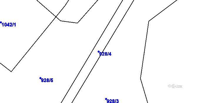 Parcela st. 928/4 v KÚ Okrouhlá u Chebu, Katastrální mapa