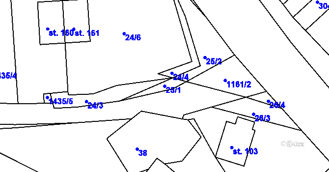Parcela st. 25/1 v KÚ Okrouhlá u Chebu, Katastrální mapa