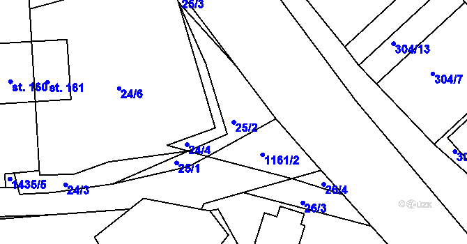 Parcela st. 25/2 v KÚ Okrouhlá u Chebu, Katastrální mapa