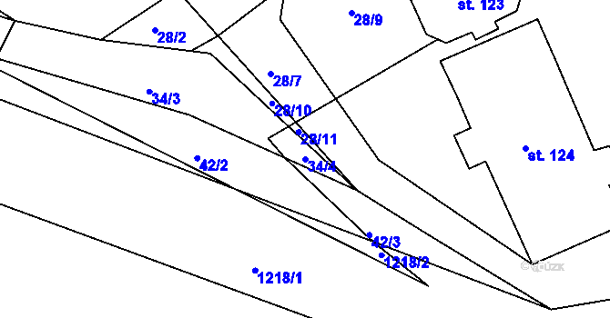 Parcela st. 34/4 v KÚ Okrouhlá u Chebu, Katastrální mapa