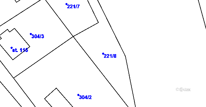 Parcela st. 221/8 v KÚ Okrouhlá u Chebu, Katastrální mapa