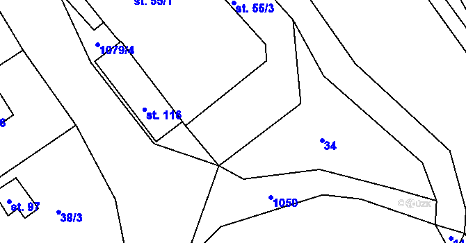 Parcela st. 55/3 v KÚ Salajna, Katastrální mapa