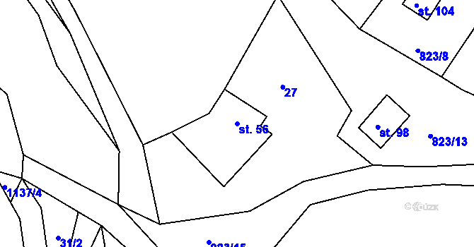 Parcela st. 56 v KÚ Salajna, Katastrální mapa
